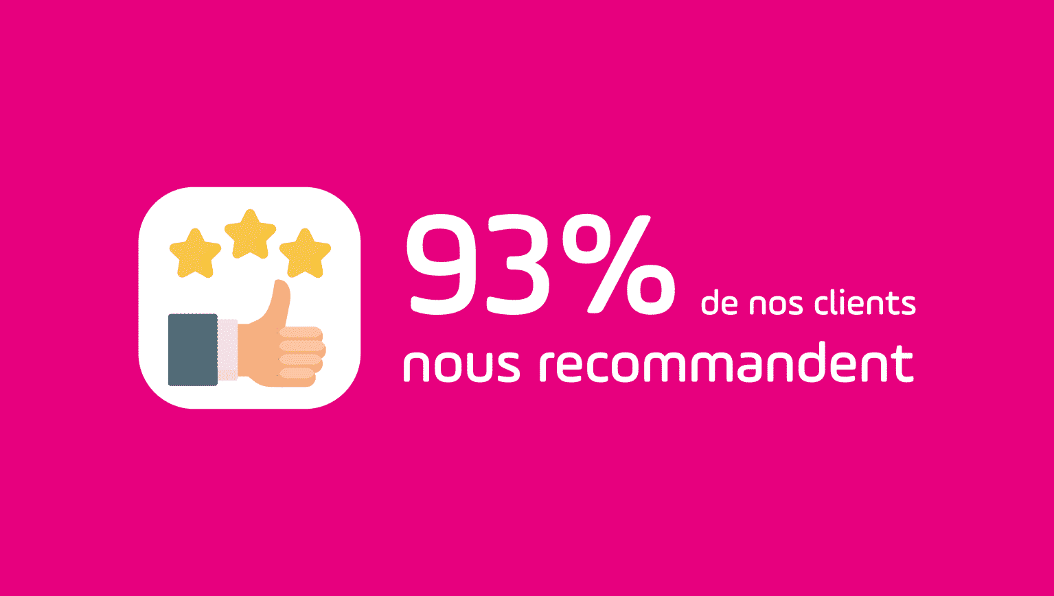 93 % de nos clients nous recommandent