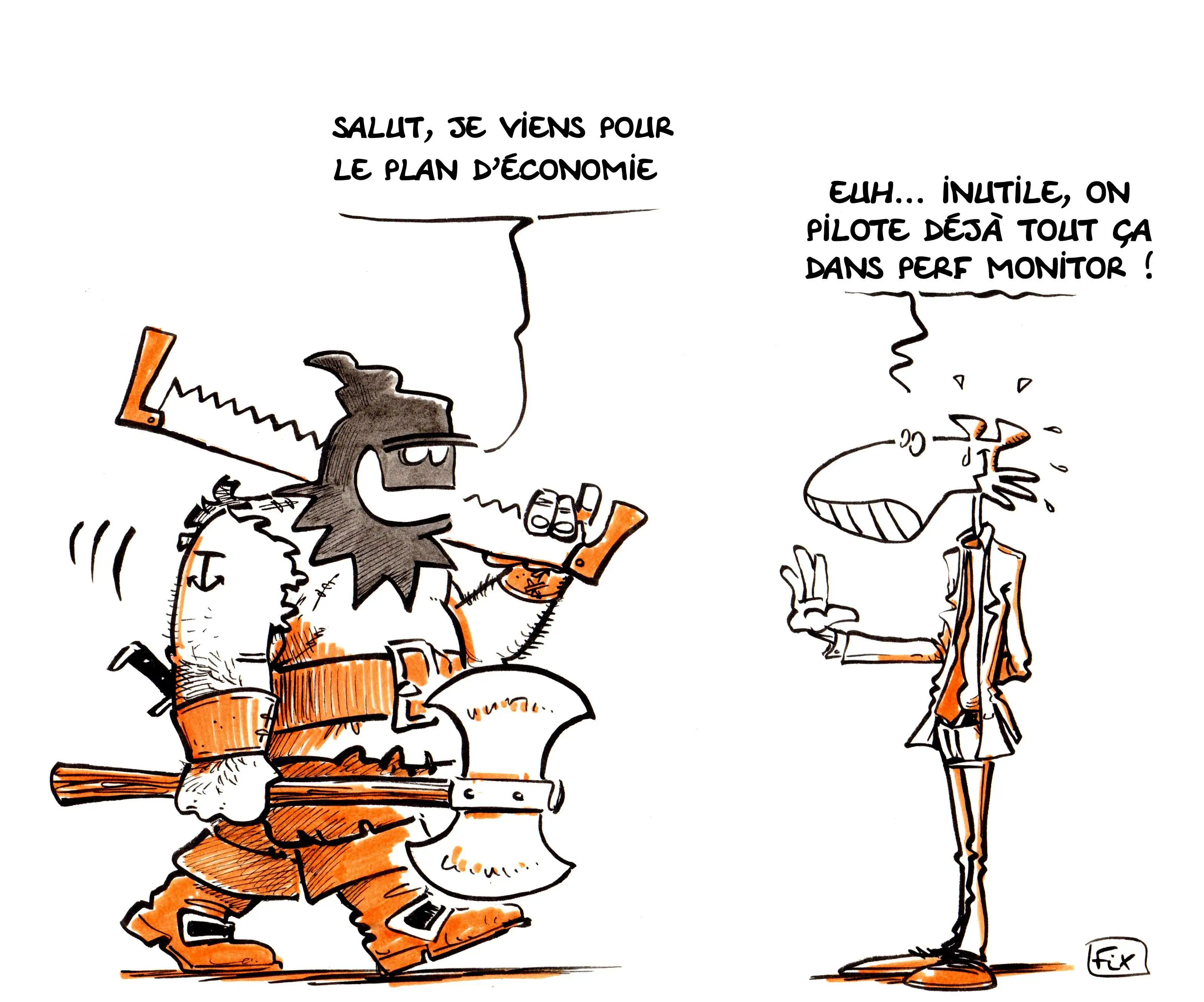 dessin plan d'économie avec perf monitor