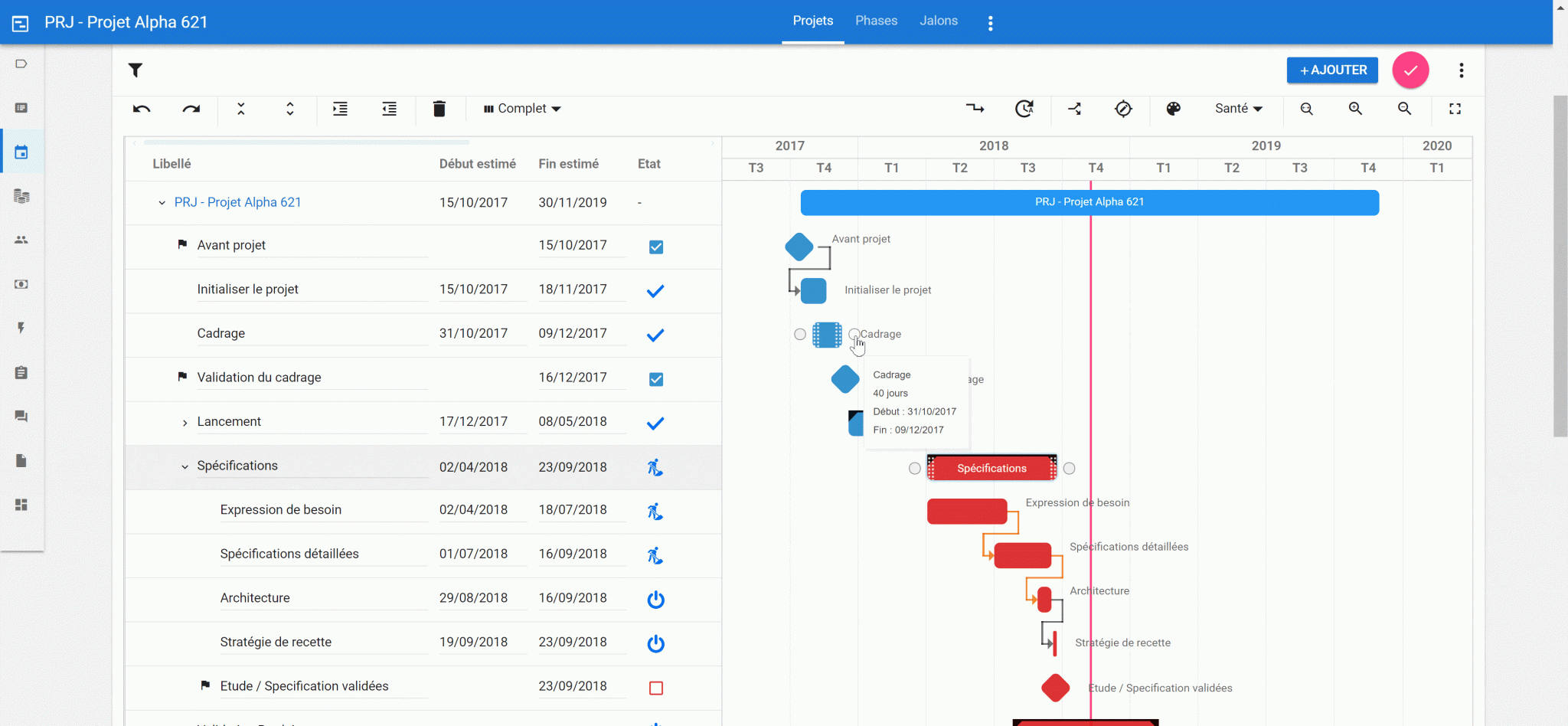 capture logiciel gantt gestion des plannings