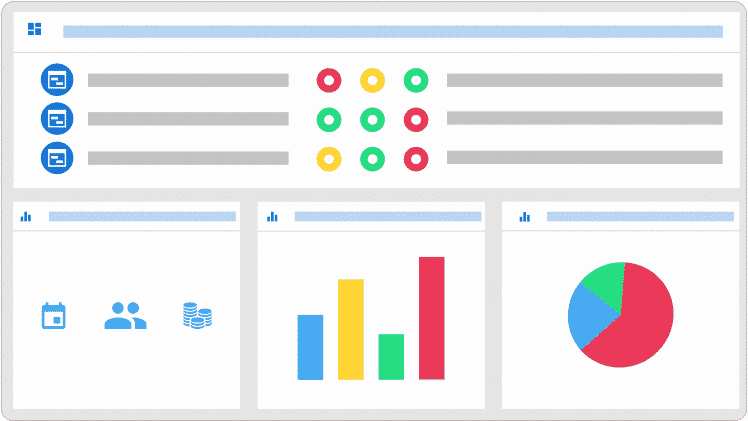 Cuadro de mandos de diseño plano