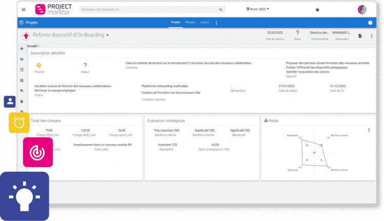 Gestion demandes projet project monitor