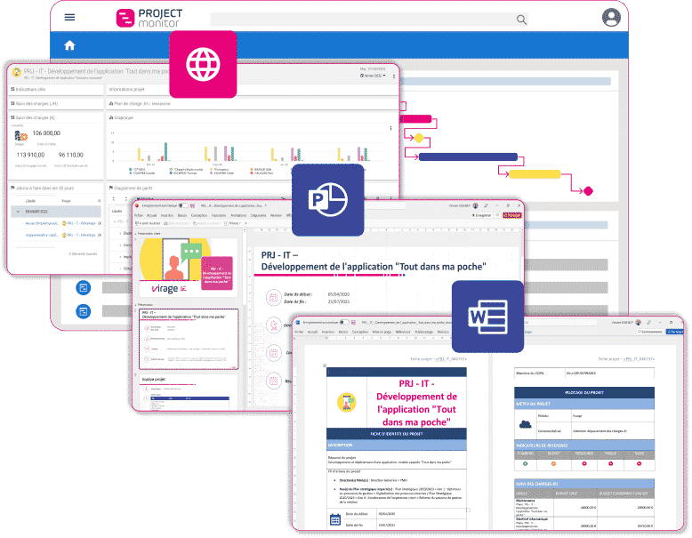 fiche projet word powerpoint project monitor