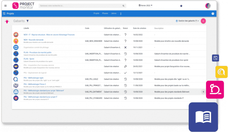 modele projet project monitor